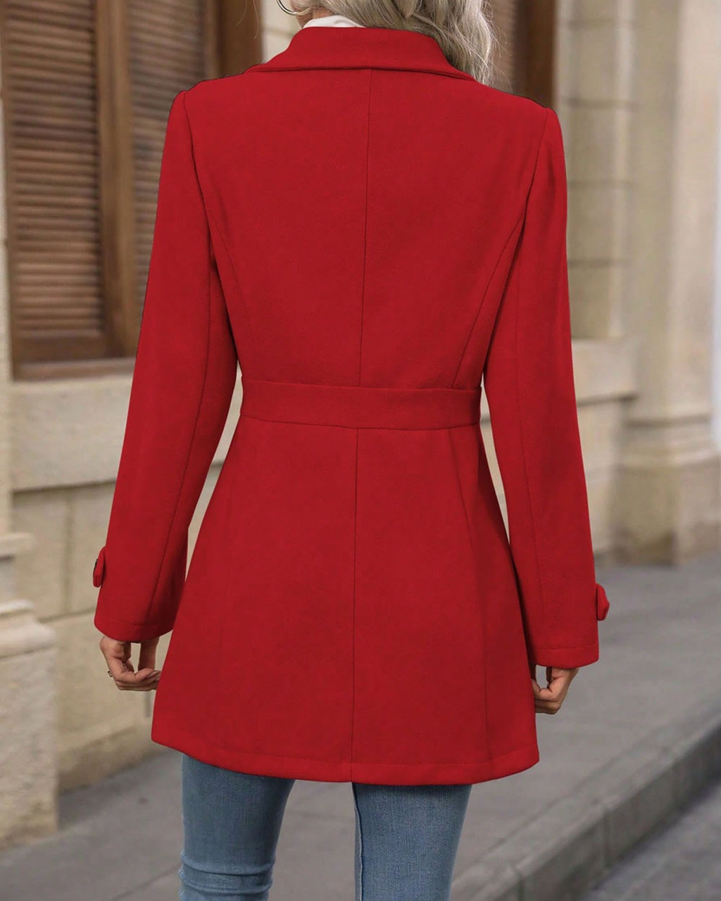 Timeless Elegance Button-Down Lapel Mid-Length Coat