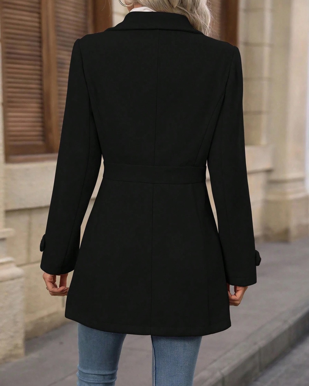Timeless Elegance Button-Down Lapel Mid-Length Coat
