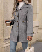 Timeless Elegance Button-Down Lapel Mid-Length Coat