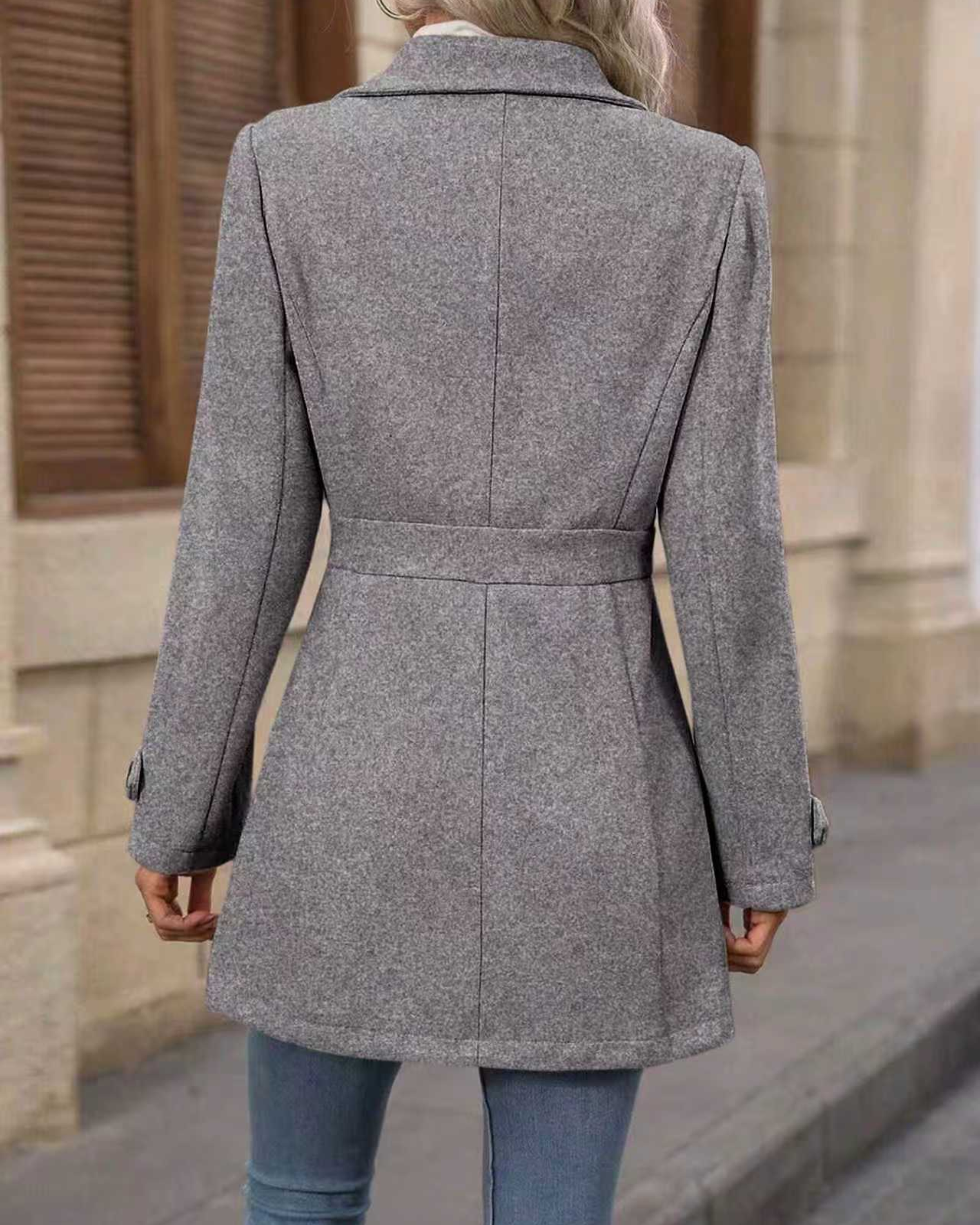 Timeless Elegance Button-Down Lapel Mid-Length Coat