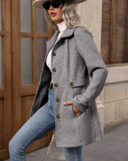 Timeless Elegance Button-Down Lapel Mid-Length Coat
