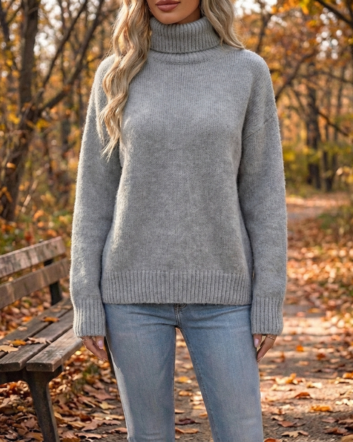 Cozy Chic Ribbed Turtleneck Knit Pullover